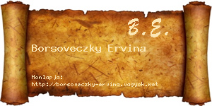 Borsoveczky Ervina névjegykártya